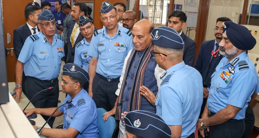 Defence Minister Rajnath Singh visits IAM Bangalore